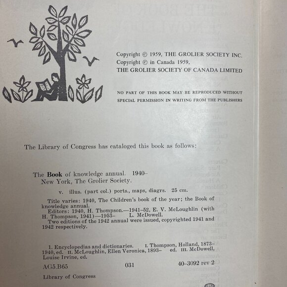 Vintage 1959 The Book of Knowledge Annual Adult Owned The Grolier Society - Picture 5 of 11